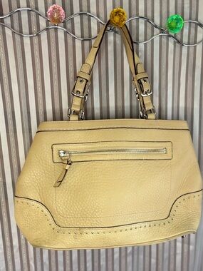 Coach Hampton Pebbled Leather Tassel Satchel